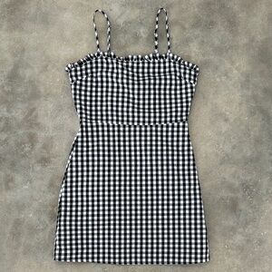 Black and White Gingham Mini Dress